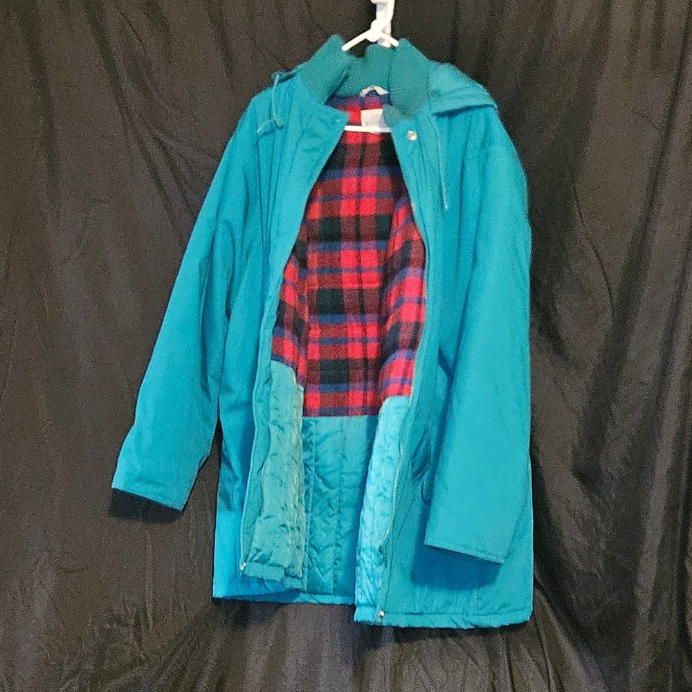 Winter Jacket Vintage Windsor Bay state parka flannel lined jacket size L